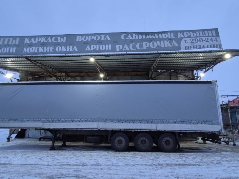 Замена тента боковых штор в классическом сером цвете — фото 4